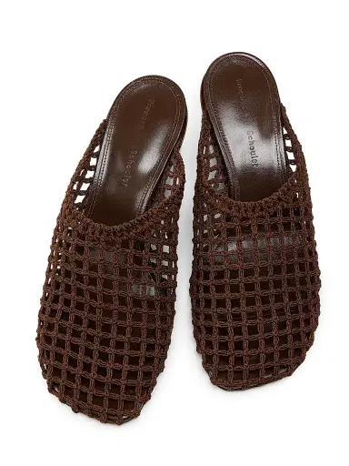 Proenza Schouler Women's Slant 70MM Crochet Wedge-Heel Mules | Thumbnail 4 Proenza Schouler Women's Slant 70MM Crochet Wedge-Heel Mules | Thumbnail 4