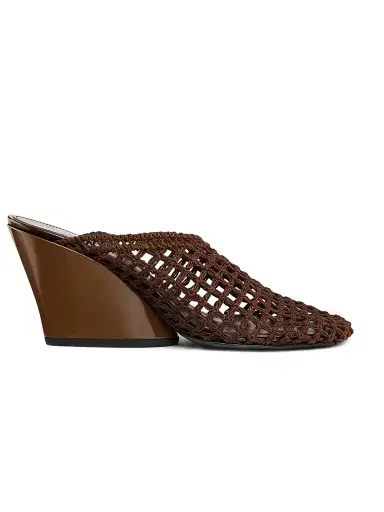 Proenza Schouler Women's Slant 70MM Crochet Wedge-Heel Mules | Thumbnail 1 Proenza Schouler Women's Slant 70MM Crochet Wedge-Heel Mules | Thumbnail 1