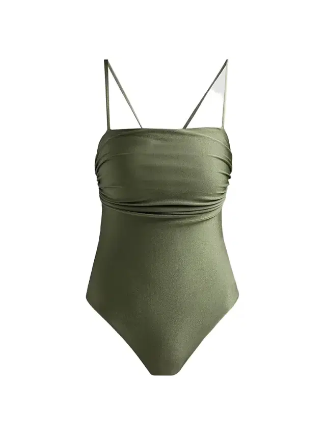PatBO Women's Aurora Gathered One-Piece Swimsuit - Green