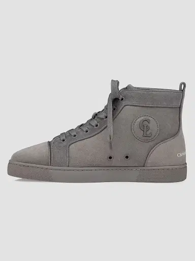 Christian Louboutin Men's Louis Canopy Suede High-Top Sneakers - Phantom Grey - Size 15 | Thumbnail 4 Christian Louboutin Men's Louis Canopy Suede High-Top Sneakers - Phantom Grey - Size 15 | Thumbnail 4