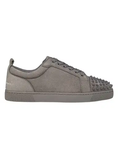 Christian Louboutin Men's Louis Jr Spikes Canopy Suede Sneakers - Phantom Grey - Size 12.5 | Thumbnail 1 Christian Louboutin Men's Louis Jr Spikes Canopy Suede Sneakers - Phantom Grey - Size 12.5 | Thumbnail 1