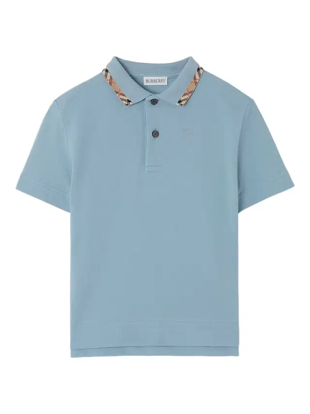 Burberry Baby Boy's, Little Boy's & Boy's Check-Trimmed Polo Shirt - Misty Blue 6 Months
