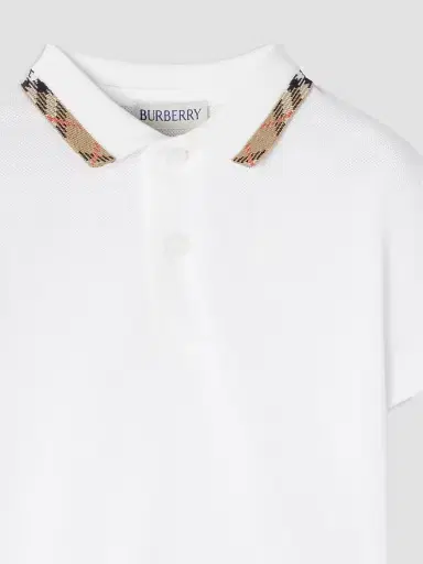 Burberry Baby Boy's, Little Boy's & Boy's Check-Trimmed Polo Shirt - White - Size 6 Months | Thumbnail 3