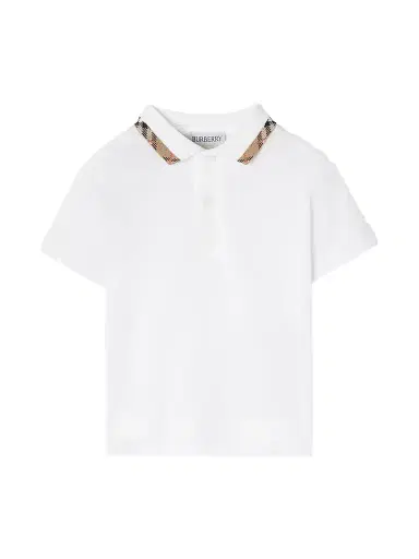 Burberry Baby Boy's, Little Boy's & Boy's Check-Trimmed Polo Shirt - White - Size 6 Months | Thumbnail 1