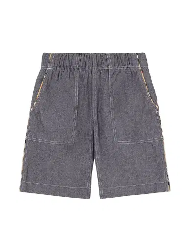 Burberry Little Boy's & Boy's Check-Trimmed Cotton Shorts - Damson Blue Melange - Size 8 | Thumbnail 1 Burberry Little Boy's & Boy's Check-Trimmed Cotton Shorts - Damson Blue Melange - Size 8 | Thumbnail 1