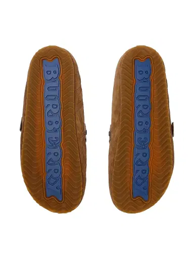 Burberry Women's Urchin Check Shearling Lined Suede Clogs - Jute | Thumbnail 5