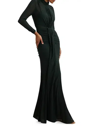 Reiss Women's Danni Ruched Jersey Maxi Dress - Dark Green | Thumbnail 3
