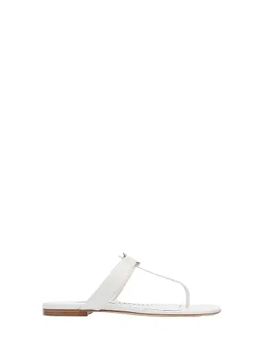Manolo Blahnik Women's Mionasan Leather T-Bar Sandals - White - Size 6 | Thumbnail 1