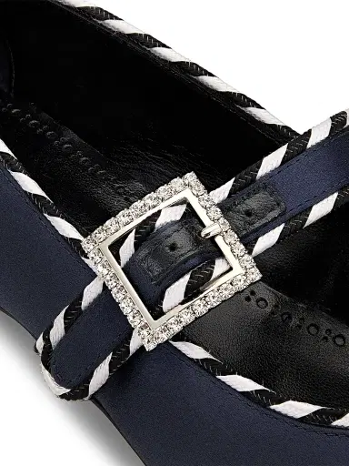 Manolo Blahnik Women's Zaera Satin Pumps - Navy - Size 6.5 | Thumbnail 5 Manolo Blahnik Women's Zaera Satin Pumps - Navy - Size 6.5 | Thumbnail 5