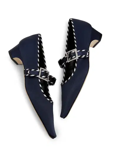 Manolo Blahnik Women's Zaera Satin Pumps - Navy - Size 6.5 | Thumbnail 6 Manolo Blahnik Women's Zaera Satin Pumps - Navy - Size 6.5 | Thumbnail 6