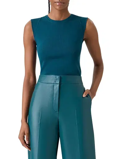 Akris Women's Stretch-Silk Knit Top - Ottanio - Size 14 | Thumbnail 3 Akris Women's Stretch-Silk Knit Top - Ottanio - Size 14 | Thumbnail 3
