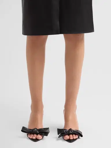 Schutz Women's Elodie Bow 75MM Sandals - Black - Size 10 | Thumbnail 2