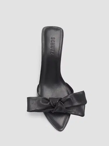 Schutz Women's Elodie Bow 75MM Sandals - Black - Size 10 | Thumbnail 5