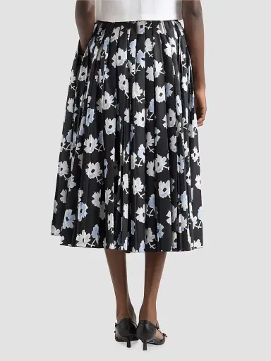 Prada Women's Pleated Poplin Skirt - Black - Size 4 | Thumbnail 4