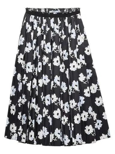 Prada Women's Pleated Poplin Skirt - Black - Size 4 | Thumbnail 1