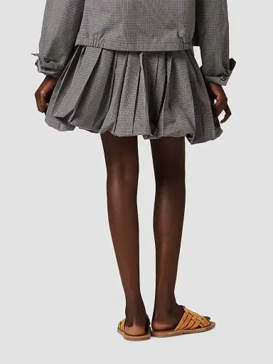 Miu Miu Women's Pleated Gingham Check Skirt - Grey - Size 0 | Thumbnail 3