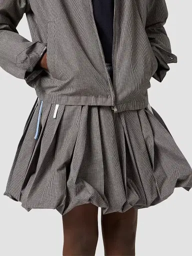Miu Miu Women's Pleated Gingham Check Skirt - Grey - Size 0 | Thumbnail 5
