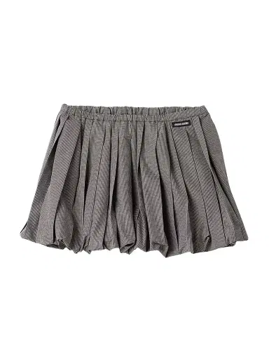 Miu Miu Women's Pleated Gingham Check Skirt - Grey - Size 0 | Thumbnail 1