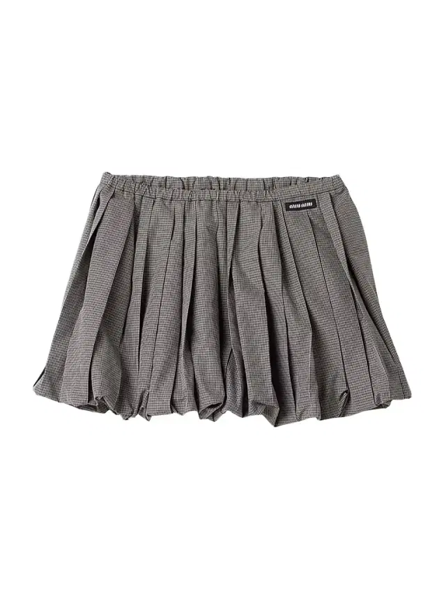 Miu Miu Women's Pleated Gingham Check Skirt - Grey