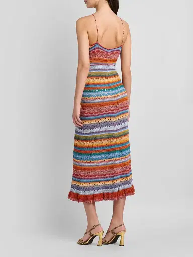 Etro Women's Striped Pointelle Knit Midi Dress - Size 12 | Thumbnail 3 Etro Women's Striped Pointelle Knit Midi Dress - Size 12 | Thumbnail 3