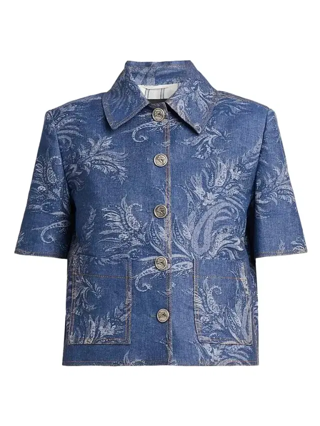 Women's Paisley Denim Shirt - Blue
