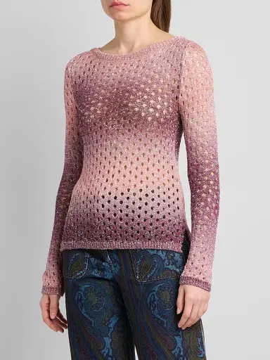 Etro Women's Sequin Nylon-Wool Open-Knit Sweater | Thumbnail 4 Etro Women's Sequin Nylon-Wool Open-Knit Sweater | Thumbnail 4