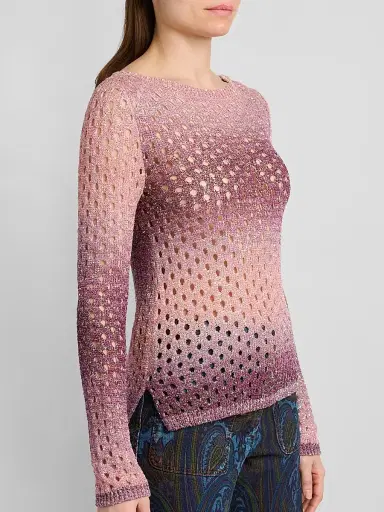 Etro Women's Sequin Nylon-Wool Open-Knit Sweater | Thumbnail 5 Etro Women's Sequin Nylon-Wool Open-Knit Sweater | Thumbnail 5