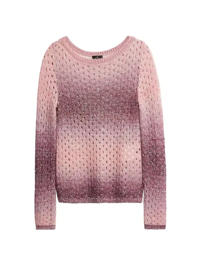 Etro Women's Sequin Nylon-Wool Open-Knit Sweater - Plum