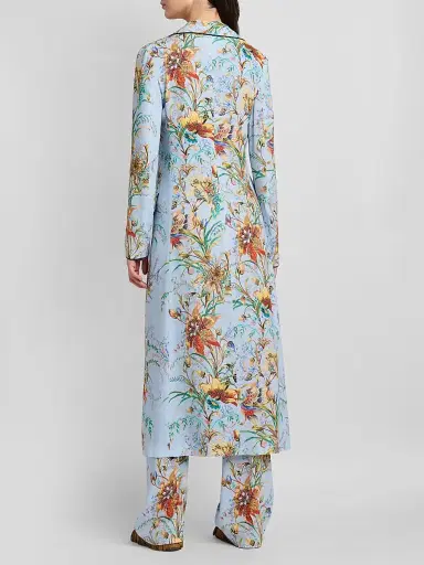 Etro Women's Botanical Structured Duster Coat - Printed Blue - Size 12 | Thumbnail 3 Etro Women's Botanical Structured Duster Coat - Printed Blue - Size 12 | Thumbnail 3