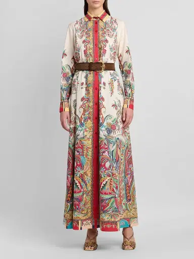 Etro Women's Paisley Cotton Maxi Shirtdress | Thumbnail 2 Etro Women's Paisley Cotton Maxi Shirtdress | Thumbnail 2