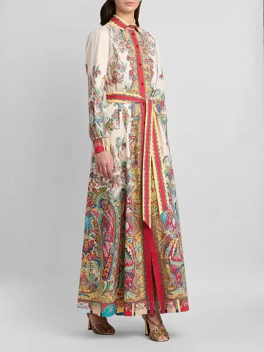 Etro Women's Paisley Cotton Maxi Shirtdress | Thumbnail 4 Etro Women's Paisley Cotton Maxi Shirtdress | Thumbnail 4