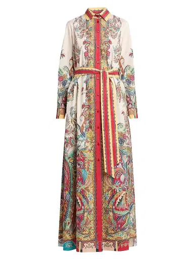Etro Women's Paisley Cotton Maxi Shirtdress | Thumbnail 1 Etro Women's Paisley Cotton Maxi Shirtdress | Thumbnail 1
