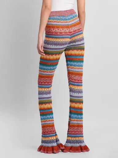 Etro Women's Striped Pointelle Knit Trousers | Thumbnail 3
