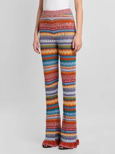 Etro Women's Striped Pointelle Knit Trousers | Thumbnail 4