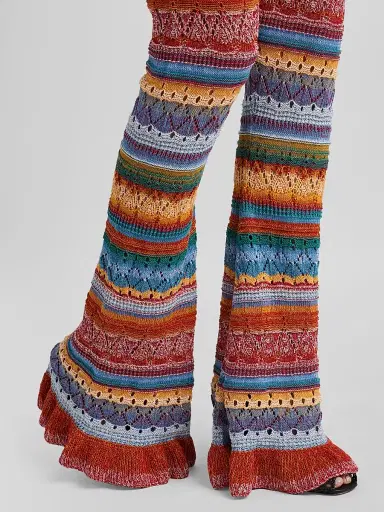 Etro Women's Striped Pointelle Knit Trousers | Thumbnail 5