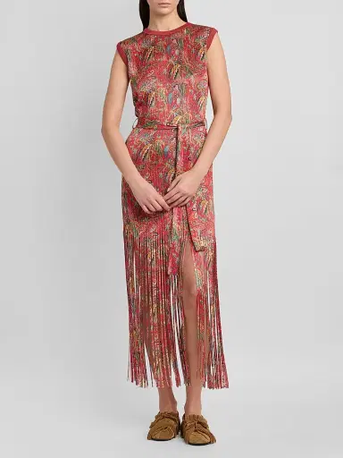 Etro Women's Paisley Fringe Midi Dress | Thumbnail 2 Etro Women's Paisley Fringe Midi Dress | Thumbnail 2