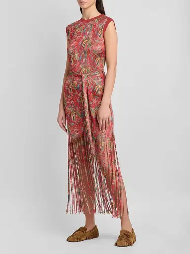 Etro Women's Paisley Fringe Midi Dress | Thumbnail 4 Etro Women's Paisley Fringe Midi Dress | Thumbnail 4