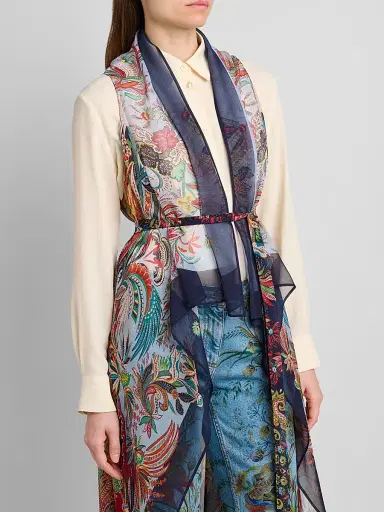 Etro Women's Foulard Sheer Vest | Thumbnail 5 Etro Women's Foulard Sheer Vest | Thumbnail 5