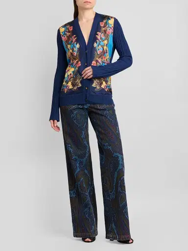 Etro Women's Floral Paisley Panel Cardigan | Thumbnail 2