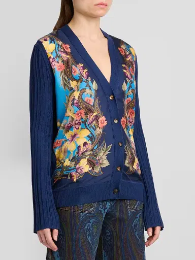 Etro Women's Floral Paisley Panel Cardigan | Thumbnail 4