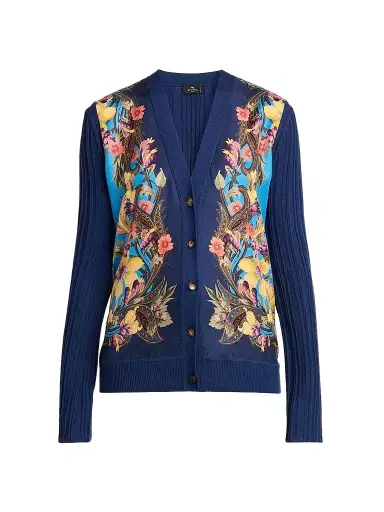 Etro Women's Floral Paisley Panel Cardigan | Thumbnail 1