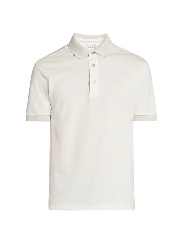 Men's Roma Cotton Polo Shirt - Stampado Bianco