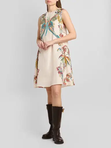 Etro Women's Paisley Silk A-Line Dress - Printed White - Size 14 | Thumbnail 4 Etro Women's Paisley Silk A-Line Dress - Printed White - Size 14 | Thumbnail 4