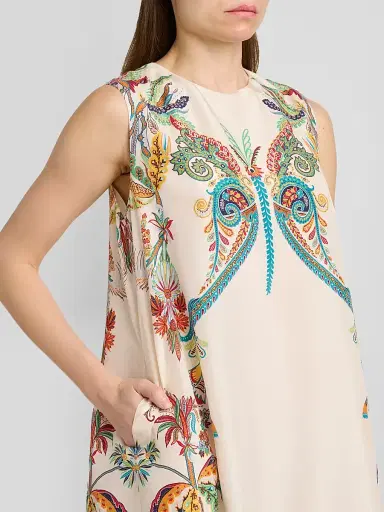 Etro Women's Paisley Silk A-Line Dress - Printed White - Size 14 | Thumbnail 5 Etro Women's Paisley Silk A-Line Dress - Printed White - Size 14 | Thumbnail 5