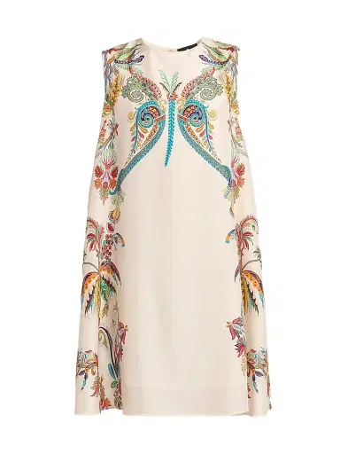Etro Women's Paisley Silk A-Line Dress - Printed White - Size 14 | Thumbnail 1 Etro Women's Paisley Silk A-Line Dress - Printed White - Size 14 | Thumbnail 1