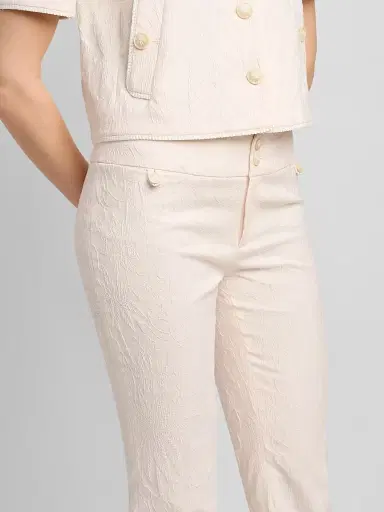 Etro Women's Jaquard Cigarette Trousers - Light Creamy White - Size 14 | Thumbnail 5