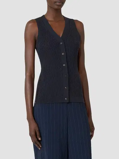 Max Mara Women's Cotton and Viscose Yarn Gilet - Ultramarine | Thumbnail 3