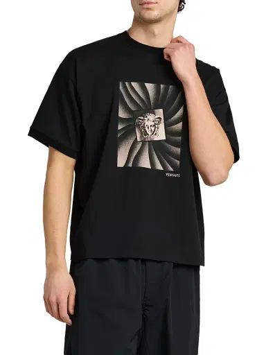 Versace Men's Medusa Cotton T-Shirt - Black - Size XS | Thumbnail 3