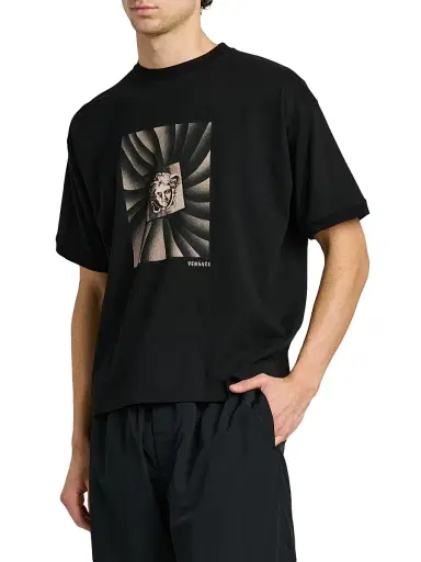 Versace Men's Medusa Cotton T-Shirt - Black - Size XS | Thumbnail 4