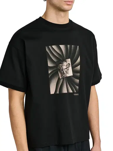 Versace Men's Medusa Cotton T-Shirt - Black - Size XS | Thumbnail 6